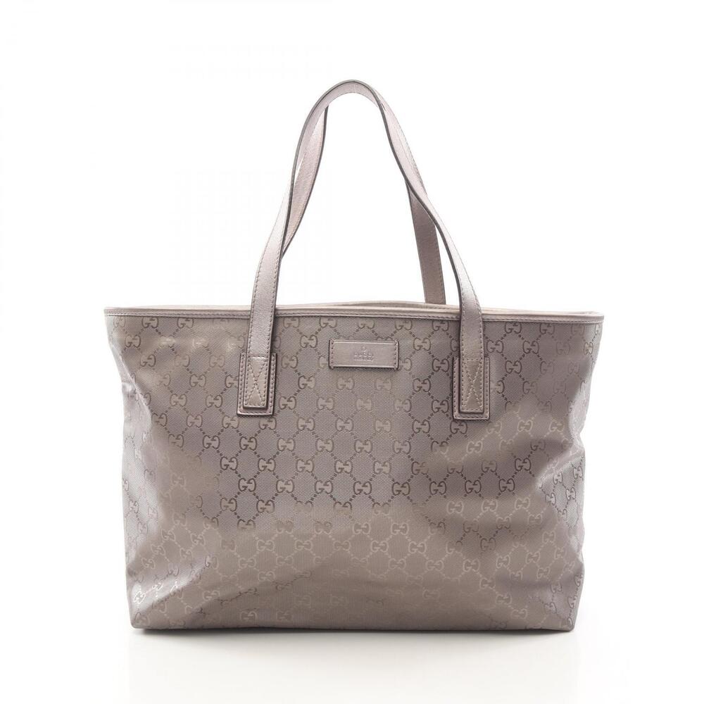 Gucci GG Imprime Tote Bag Canvas Leather Brown